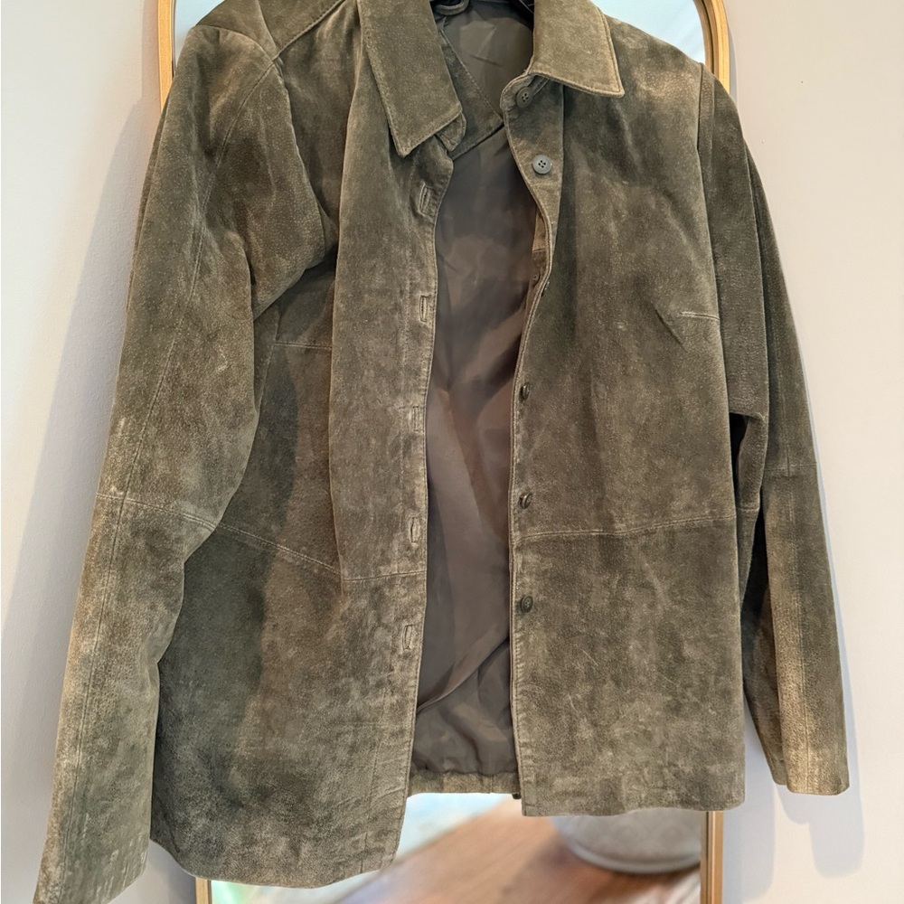 Massini Men's Olive Suede Jacket